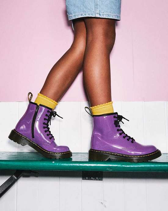 Botines Dr. Martens 1460 Patent Niña Morados MX-85923
